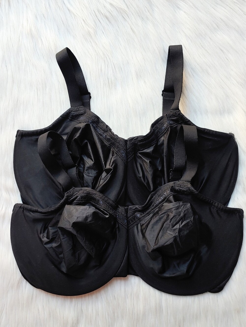 Wacoal Unlined Underwire Bras in Black w/ Blue Accent, 38I, #855213